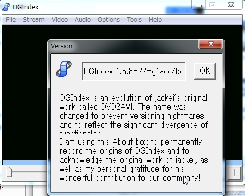 DGIndex1.5.8のMod版をビルドした